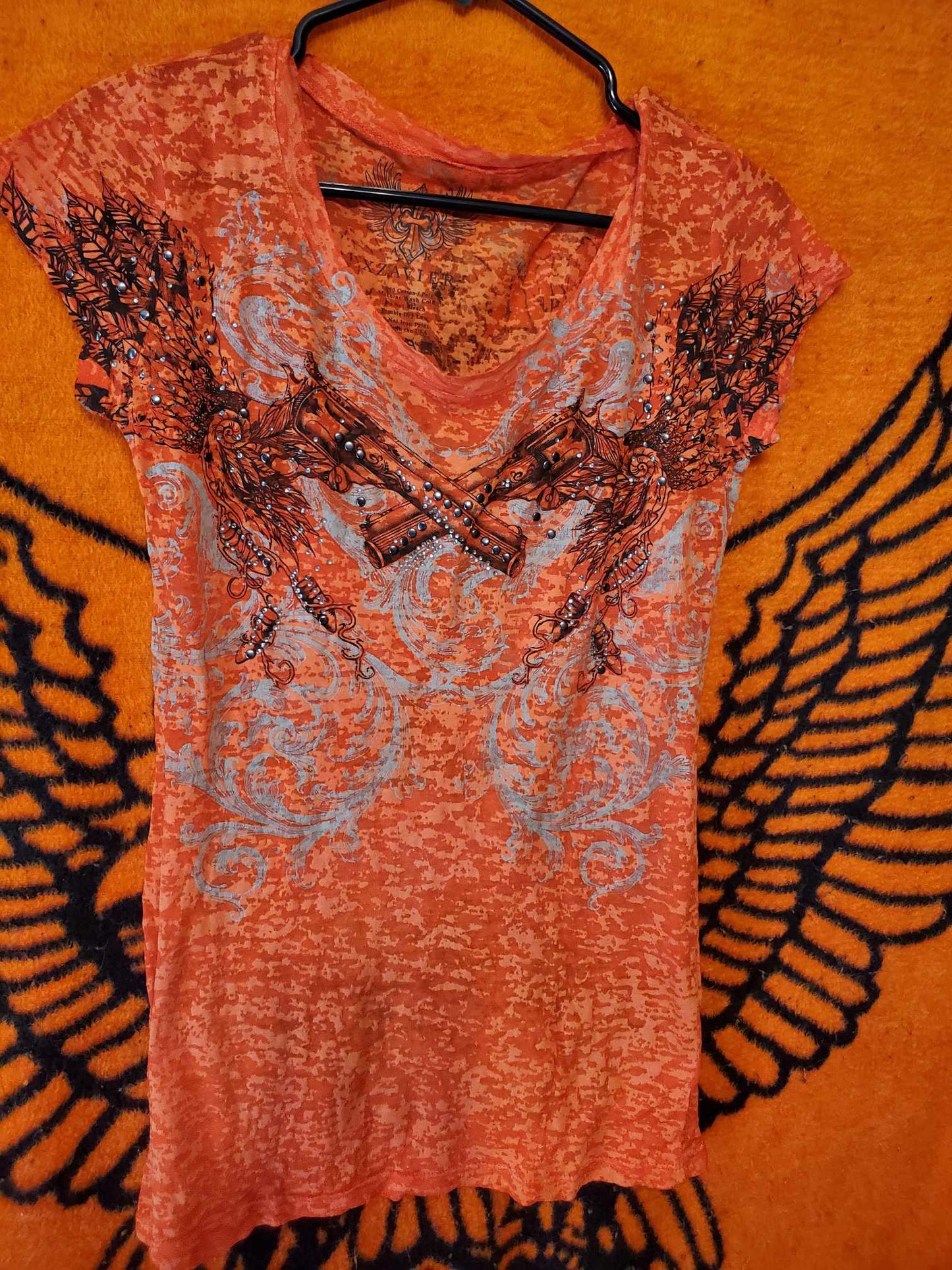 Womens Bling Pistol shirt size Large