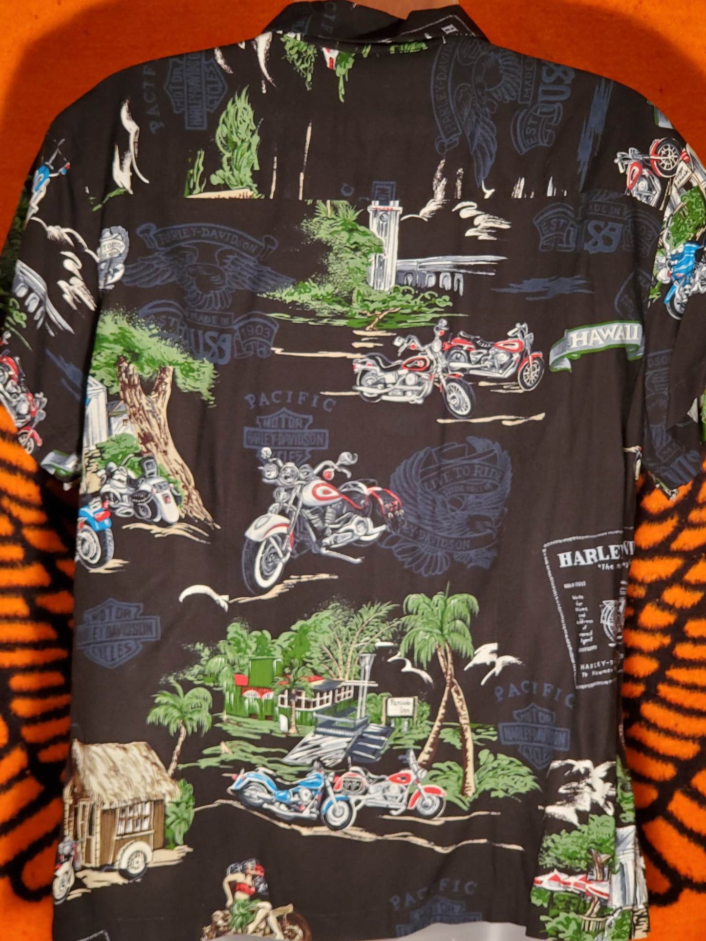 Harley Davidson button up shirt, men's size large