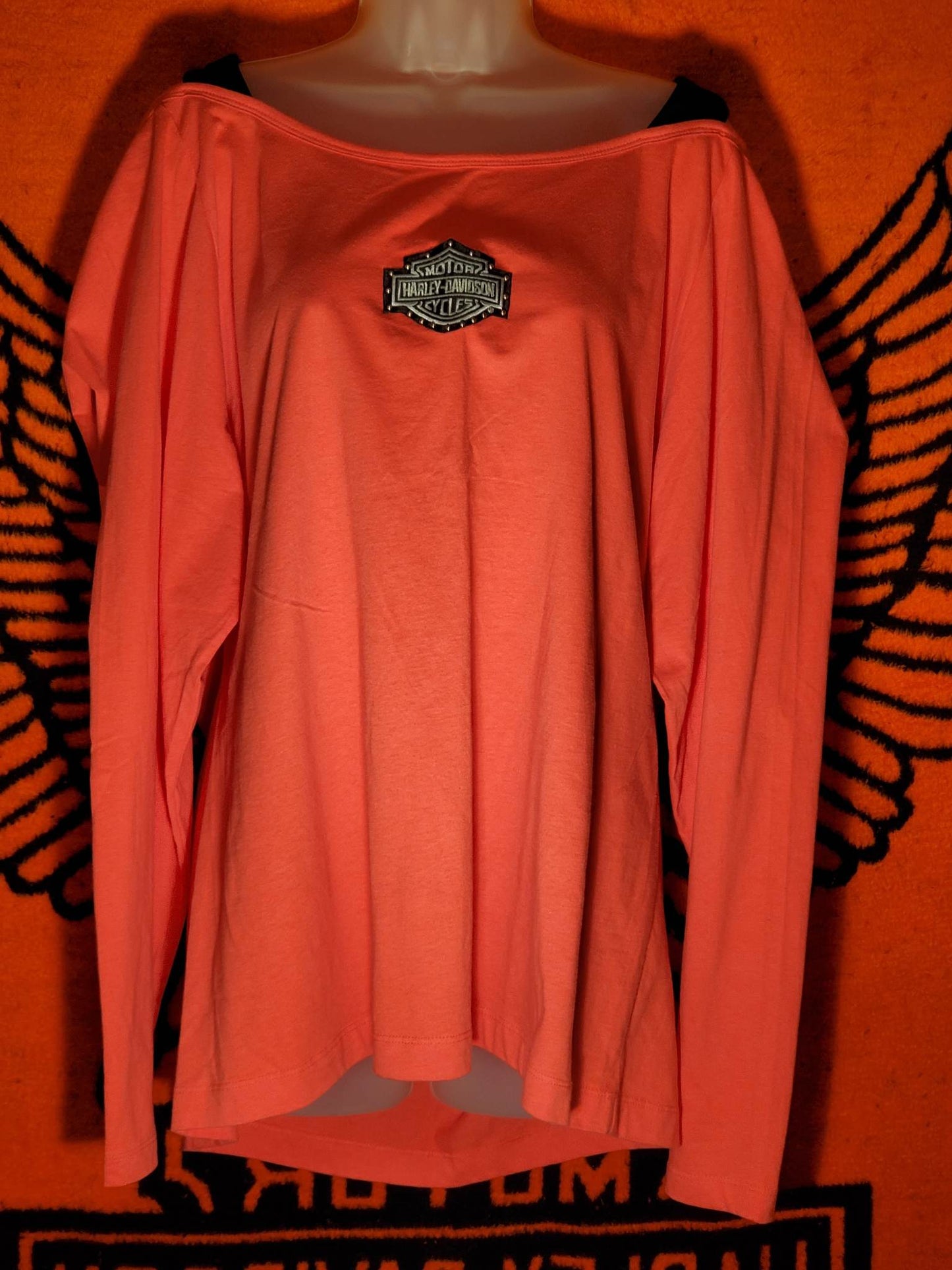 Harley Davidson long sleeve cold shoulder shirt. Women's size 1W