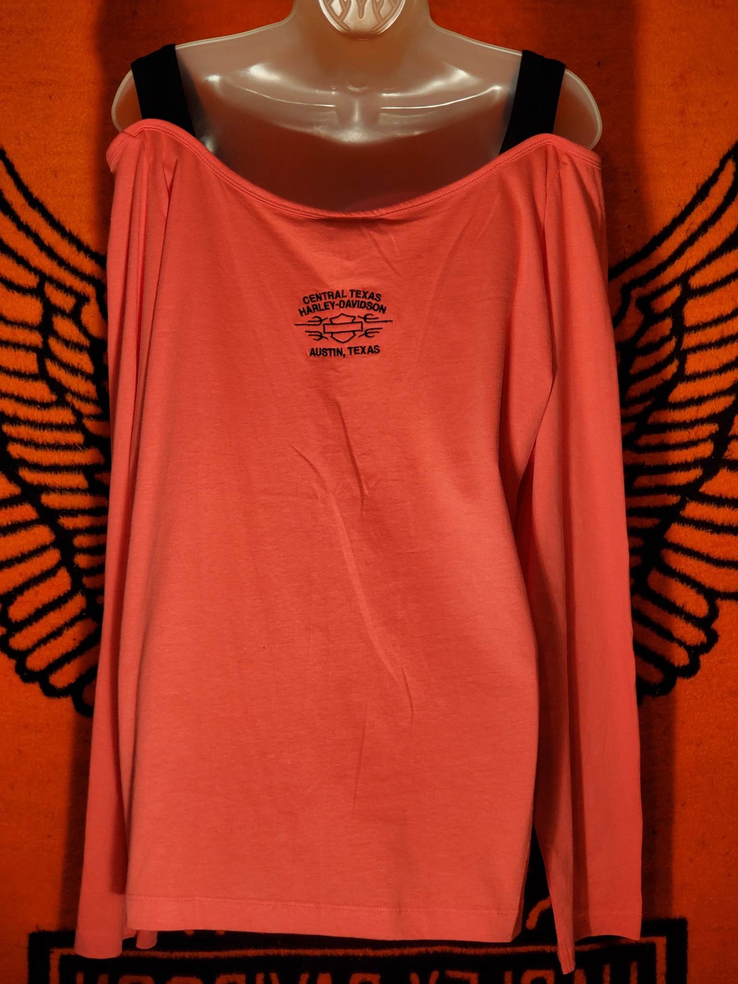 Harley Davidson long sleeve cold shoulder shirt. Women's size 1W