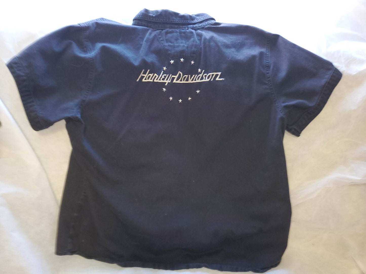 Harley Davidson Short Sleeve Button Up womens size XL