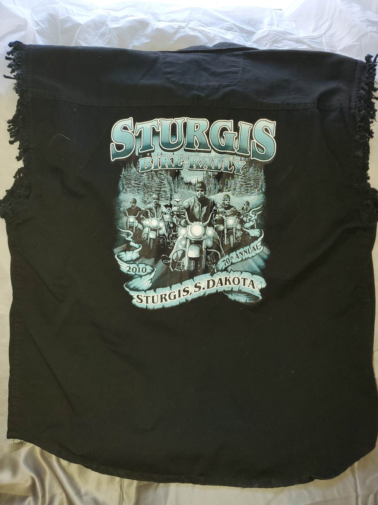 Sturgis Sleeveless button up mens size large