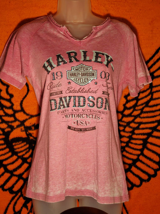 Harley Davidson short sleeve tshirt womens Size medium.