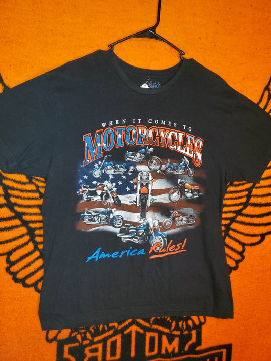 America rules short sleeve tshirt, mens Large