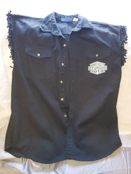 Sturgis Sleeveless button up mens size large