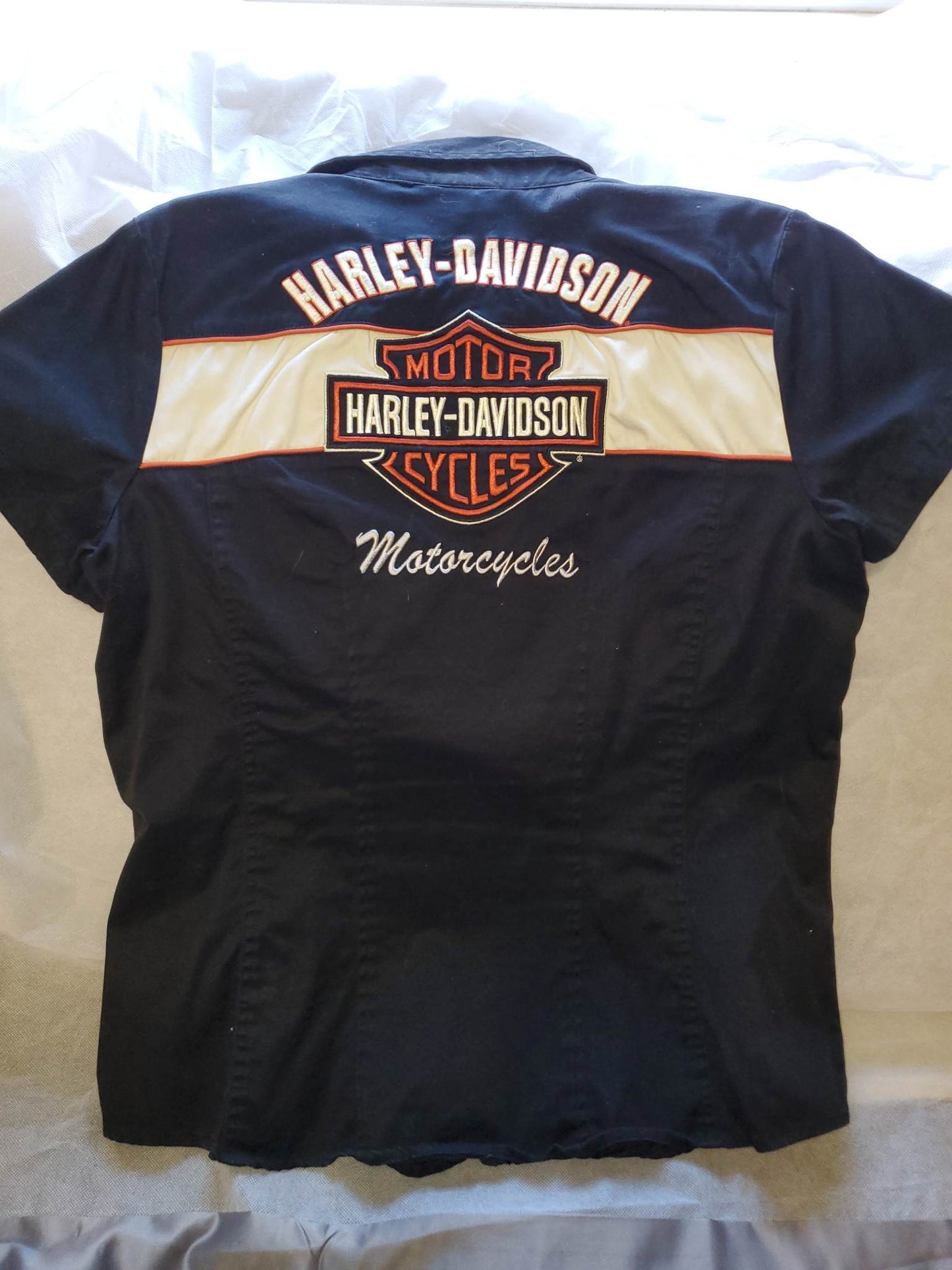 Harley Davidson Zip up Shop Shirt womens size large