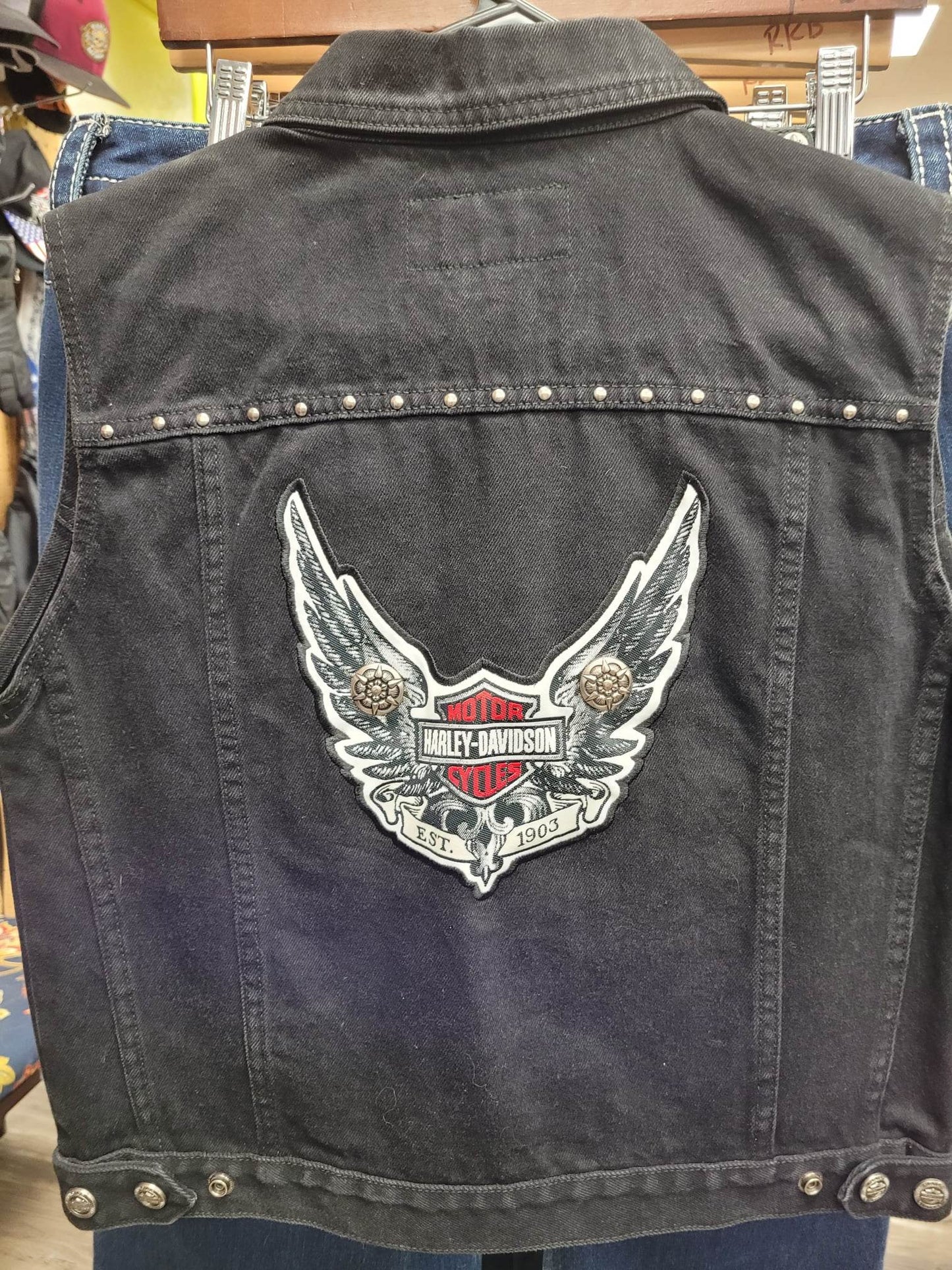 Harley Davidson womens denim vest.